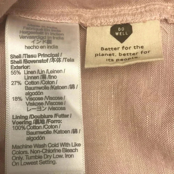 MADEWELL Dusty Pink Linen Blend Lorelei Mini Dress | Size Medium - Picture 12 of 12